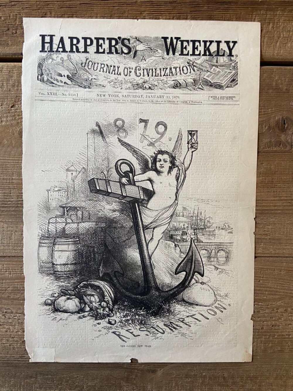 Thomas Nast, Harper's Weekly, Wood Engraving, Political Cartoon